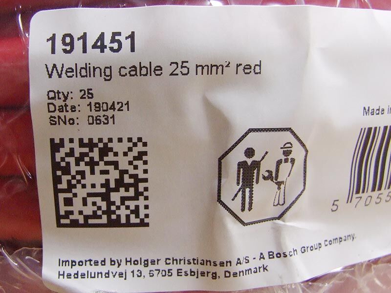 Kabel za varenje 25mm2 200v 170a crveni 25m