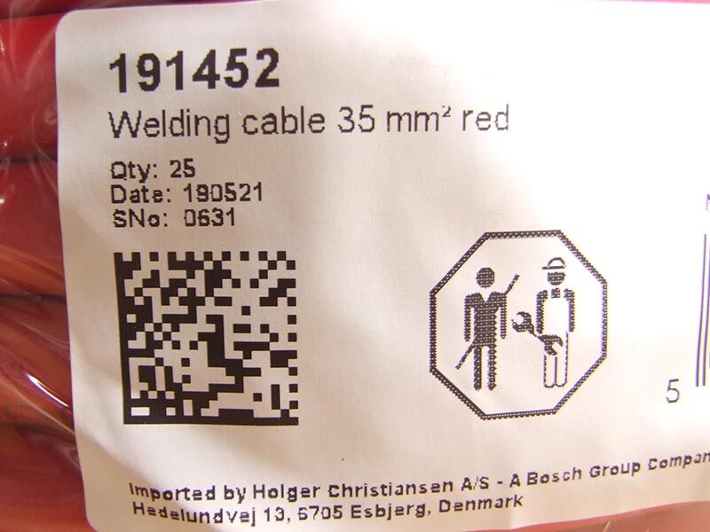 Kabel za varenje 35mm2 200v 217a crveni 25m