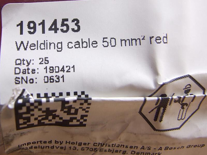 Kabel za varenje 50mm2 300/500v 168a crveni 10m