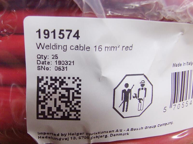 Kabel za varenje 16mm2 200v 135a crveni 25m