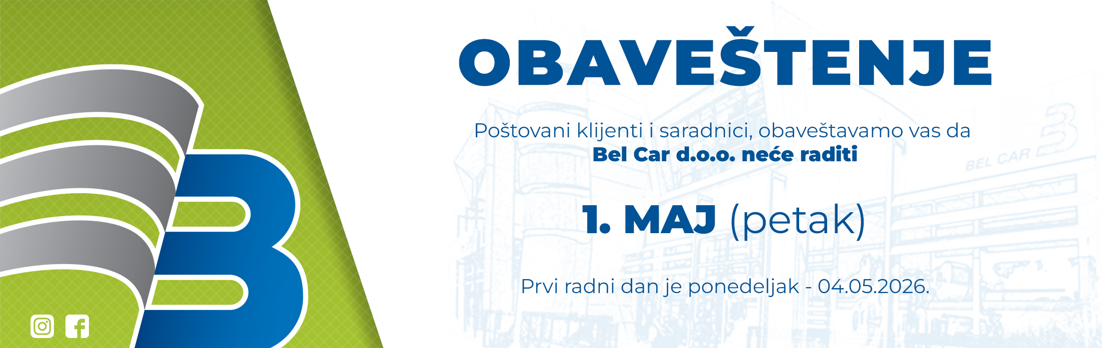 obavestenje prvi maj
