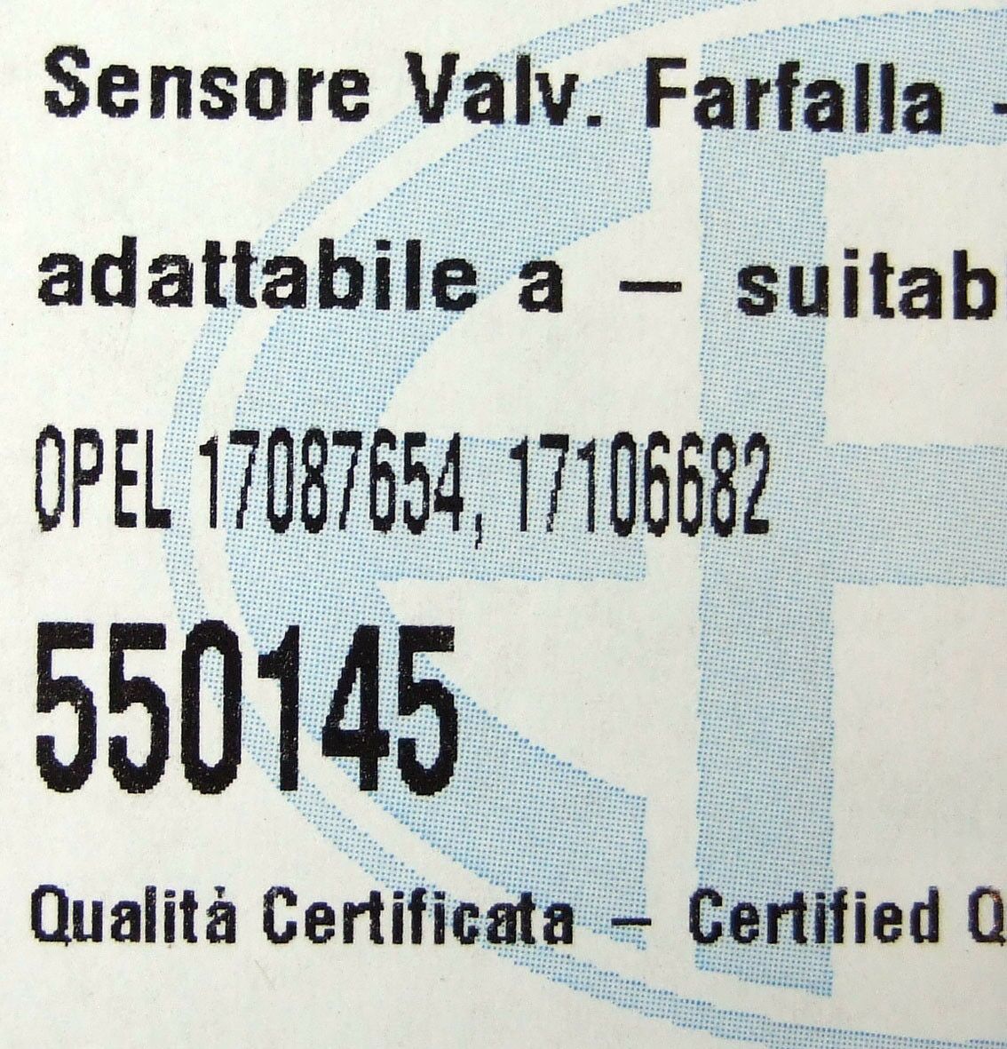 Senzor polozaja klapne usisa  opel astra g 1,6 16v